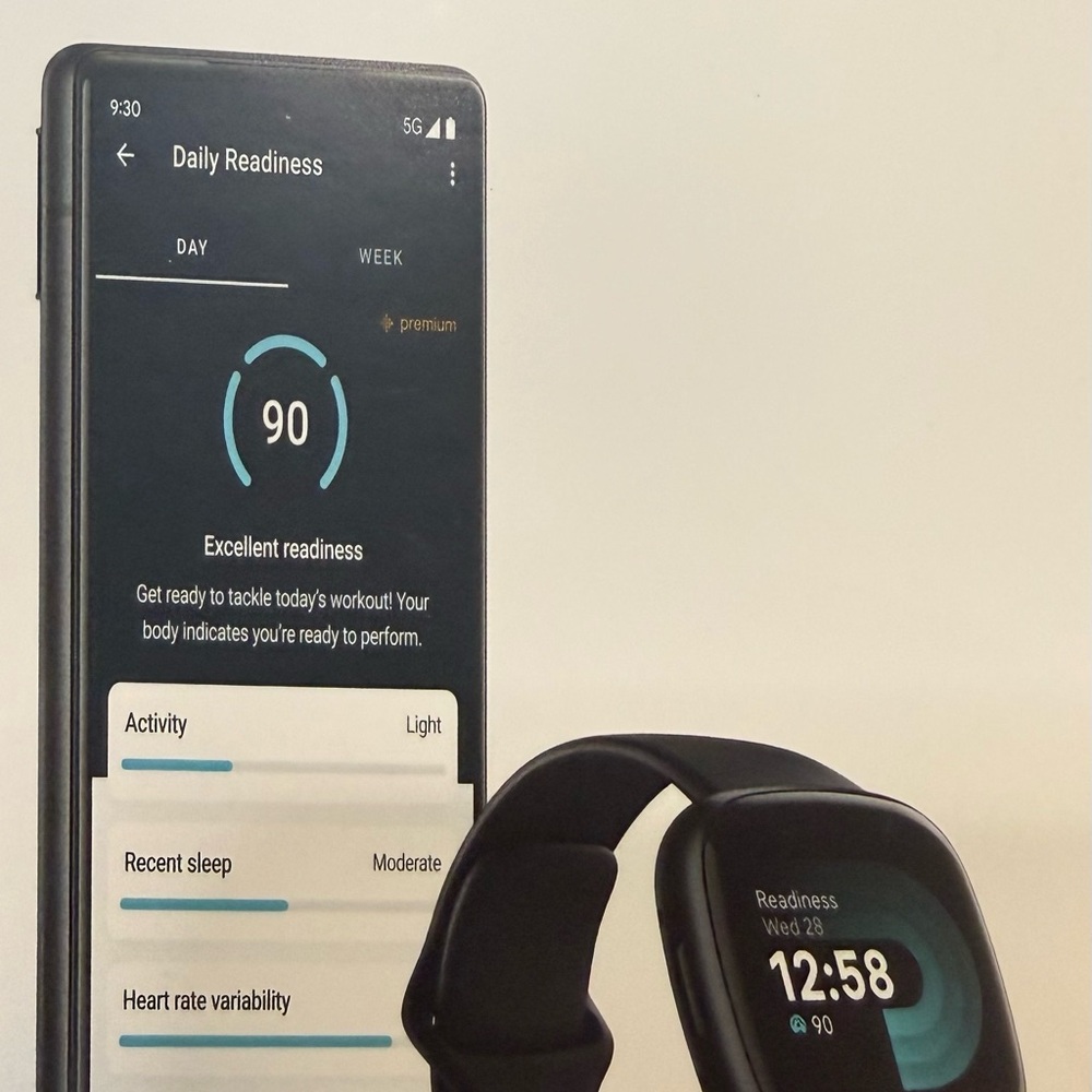 Fitbit Versa 4 Smartwatch - Black and Beige - Picture 2 of 6